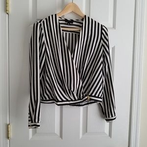 FINAL PRICE Striped wrap style jacket